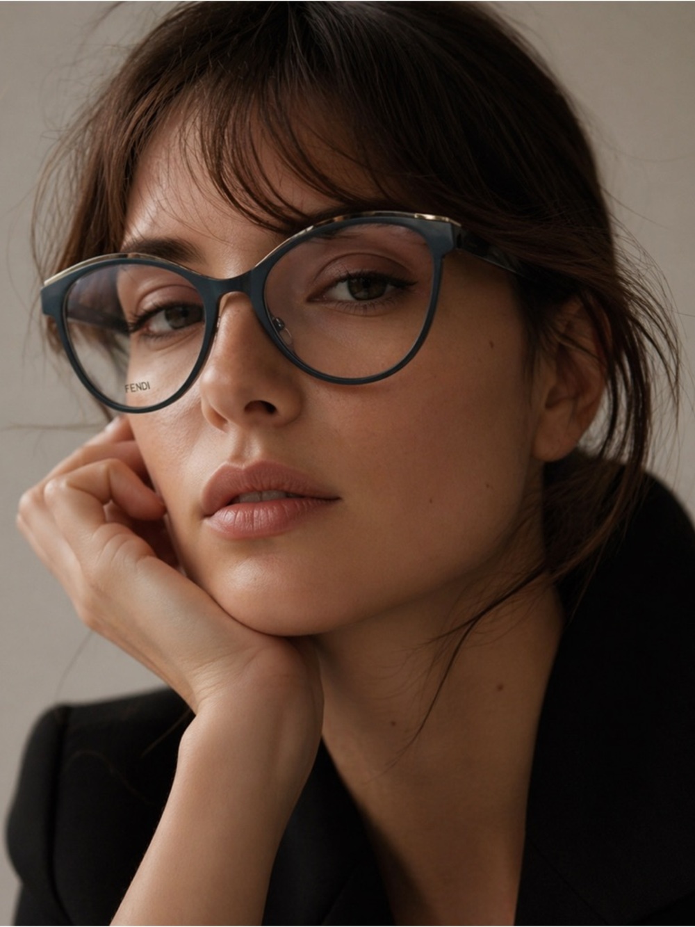 FENDI FF 0278 ZI9 Cat-Eye Eyeglasses – Teal Blue Italian Designer Frames NWOT